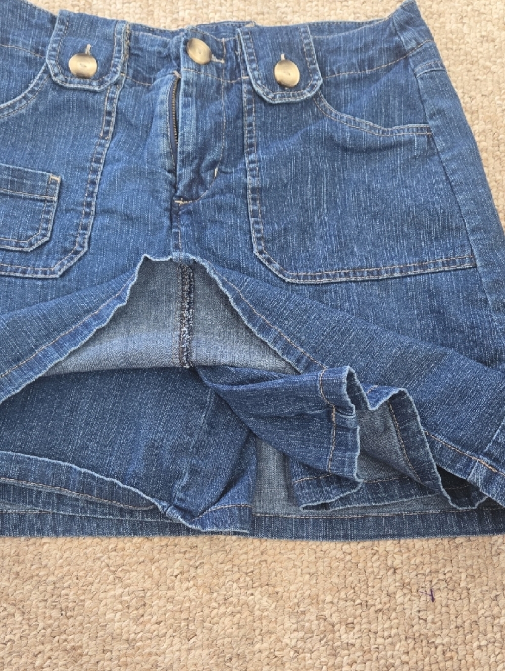 White Stag Blue Denim Mini Skort – Size 10 Y2K Retro Casual Style - Picture 4 of 10